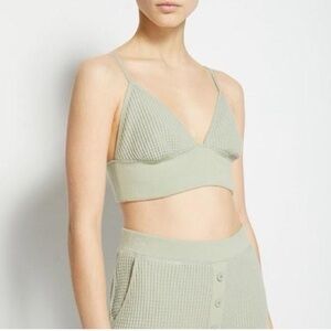 JONATHAN SIMKHAI Juliette Waffle Bralette In Willow